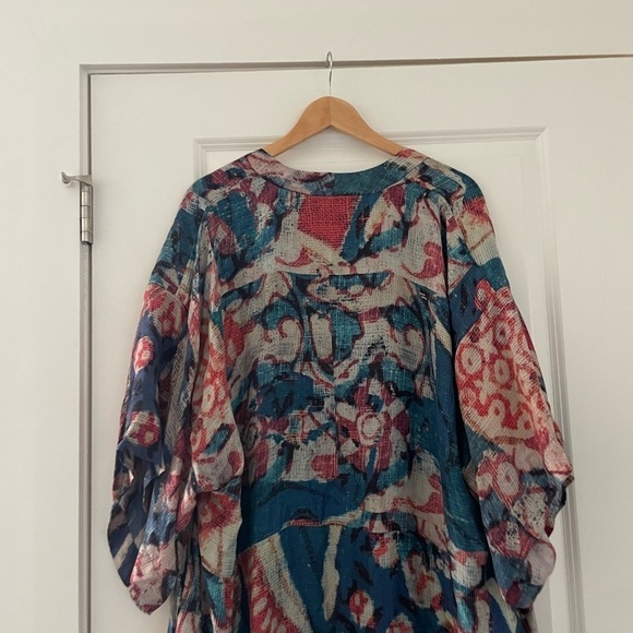 Figue Nomad Silk Patterned Fringe Kimono - Picture 8 of 9